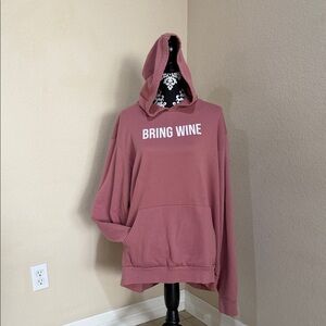 Bring Wine Women's Hoodie Sweater - Dusty Rose